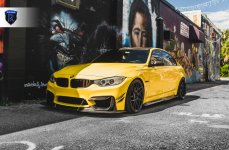 BMW M3 yellow на дисках RFX7 gloss black