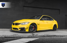 BMW M3 yellow на дисках RFX7 gloss black