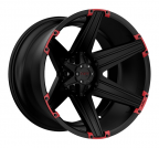TUFF T12 Satin Black with Red Inserts