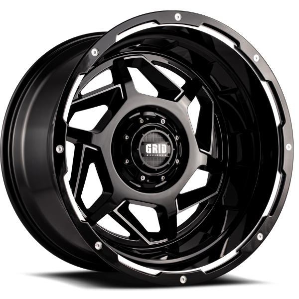 GRID OFF-ROAD GD-14 Gloss Black with Milled Accents