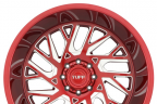 TUFF T4B Candy Red with Milled Spokes