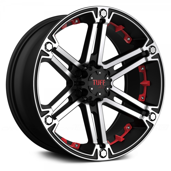 TUFF T01 Flat Black with Machined Face and Red Inserts