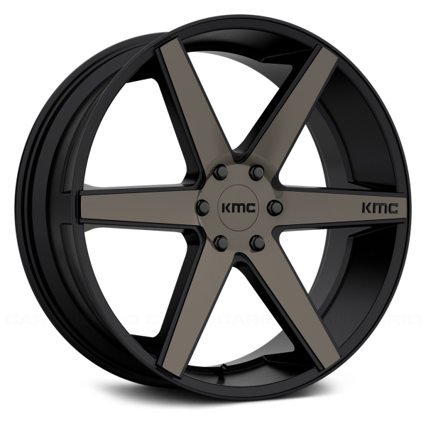 KMC KM704 Satin Black with Machined Face and Tinted Clear Coat