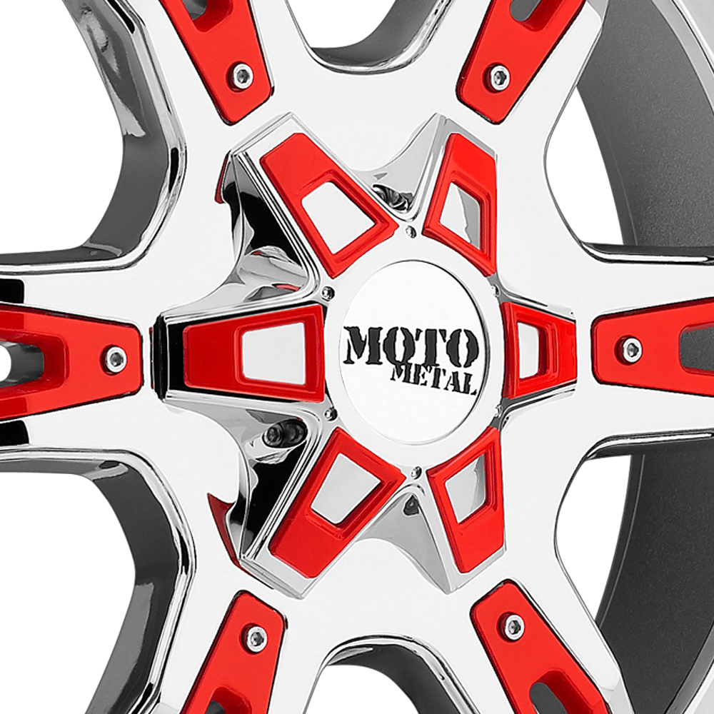 MOTO METAL MO969 Chrome with Black and Red Accents