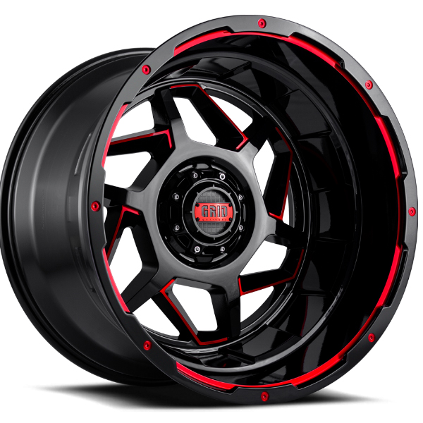GRID OFF-ROAD GD-14 Gloss Black with Red Accents