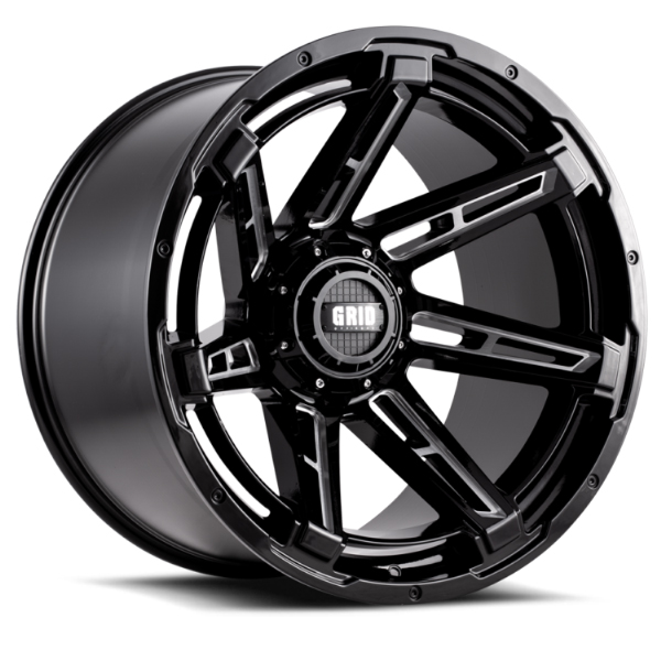 GRID OFF-ROAD GD-12 Gloss Black with Milled