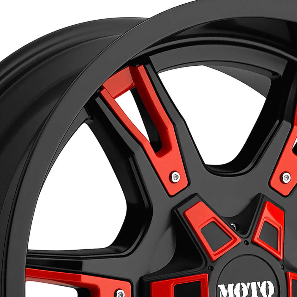MOTO METAL MO969 Gloss Black with Red and Chrome Accents
