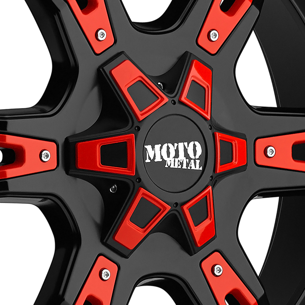 MOTO METAL MO969 Gloss Black with Red and Chrome Accents