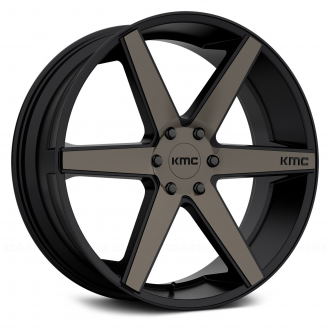 KMC - KM704 Satin Black with Machined Face and Tinted Clear Coat