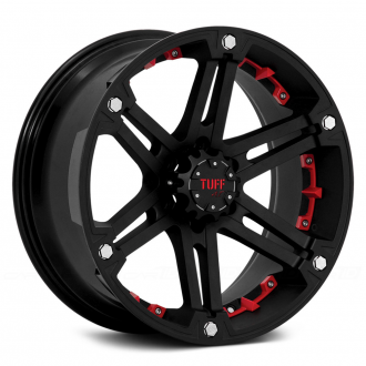 TUFF - T01 Flat Black with Red Inserts