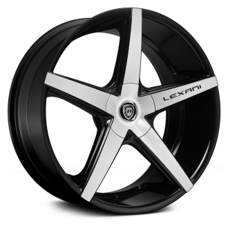 LEXANI - R-FOUR Gloss Black with Machined Face and Covered Lugs